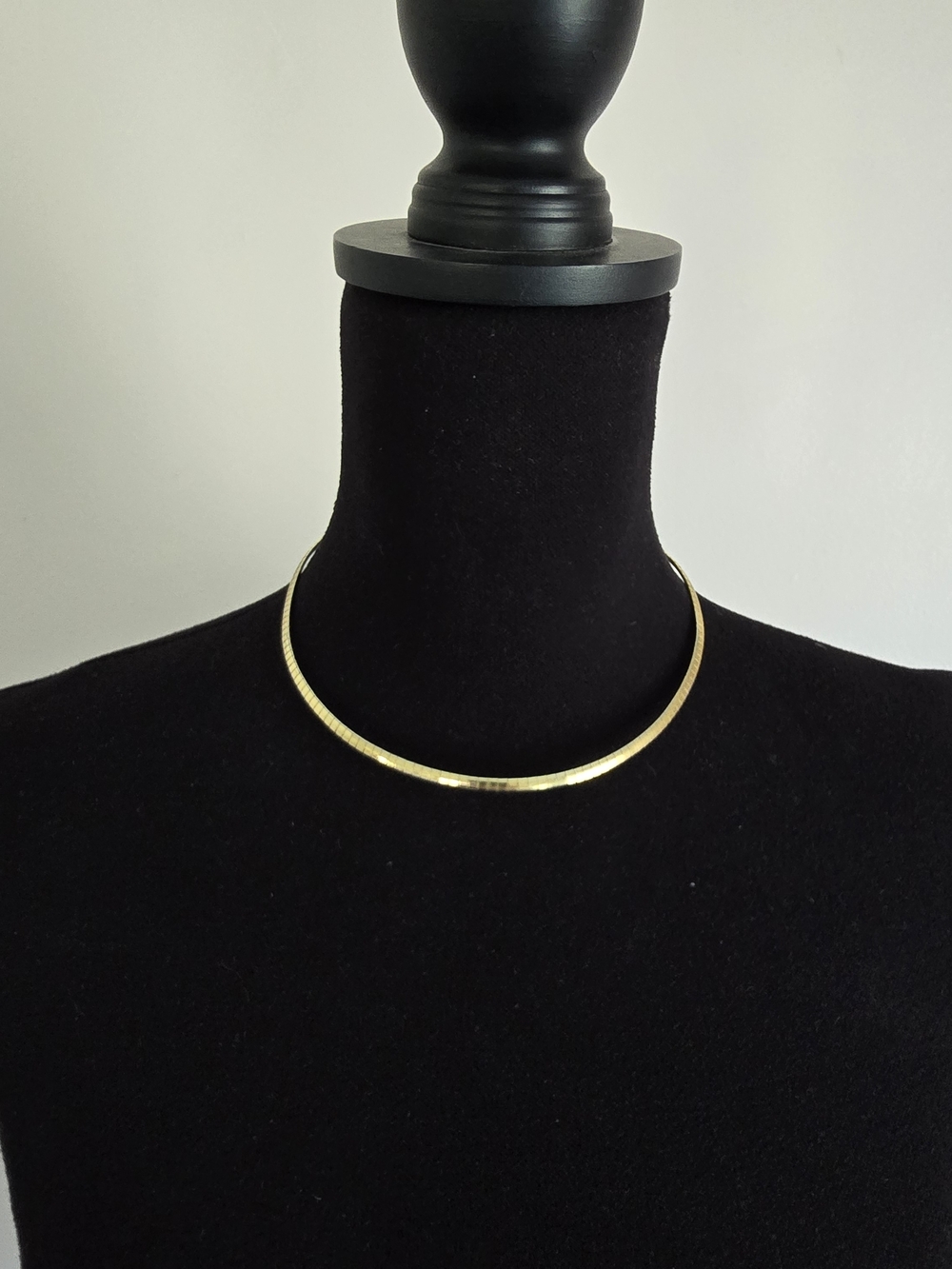Classic Gold/Silver REVERSIBLE 17" Omega Choker Necklace - VINTAGE Women Jewelry